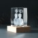 Souvenir glass backlight "rectangle. Thoughtrs" stand wood, USB 7x7x10