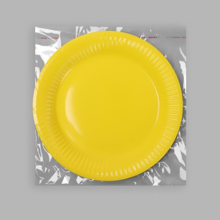 Plate plate single -toned paper, yellow color (18 cm)-4
