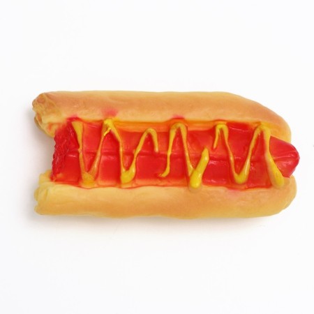 Brying toy "Under-eaten hot dog" for dogs, 12 cm-1