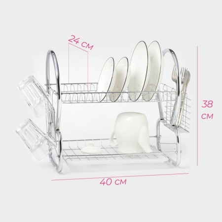 Drywall dryer “Strail”, 8-shaped, 40 × 23.5 × 34 cm, chrome color-2