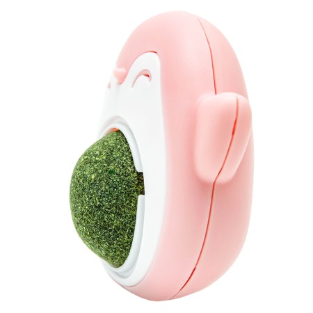 A toy for cats with a cat's mint "Penguin", 6 cm. Pink-beige-2