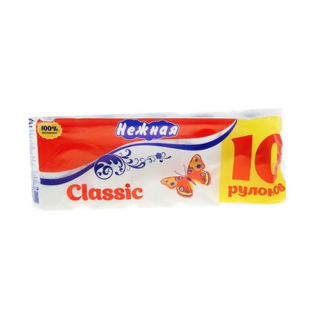 Toilet paper "Tender" Classic, 2 layers, 10 rolls