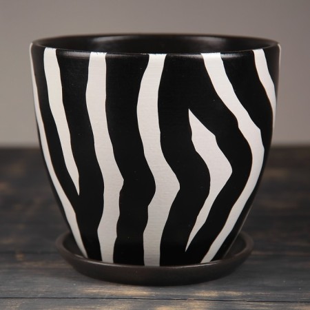 Flower pot "Zebra" No. 2 High oval, 0.5 l-1