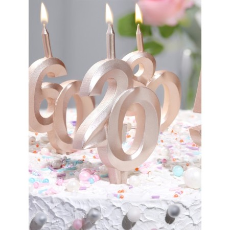 Candle in the cake "Jubilee", figure 30, 10 cm, champagne-5