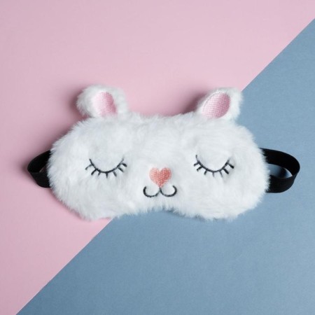 Sleeping mask "hare", white color