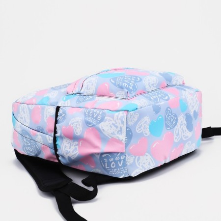 School backpack from lightning textiles, external pocket, lilac/pink color-4