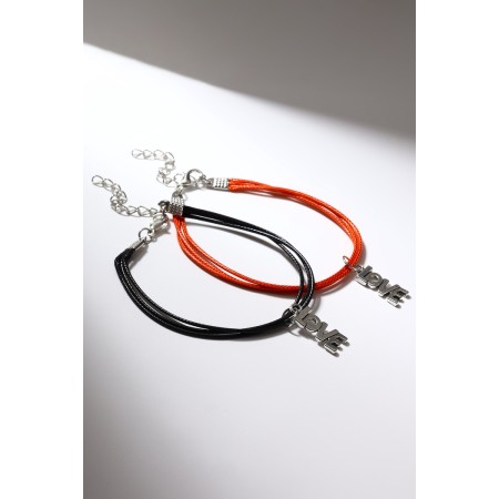 Bracelets "Demetrons" Love, black-red color, l = 17 cm-2