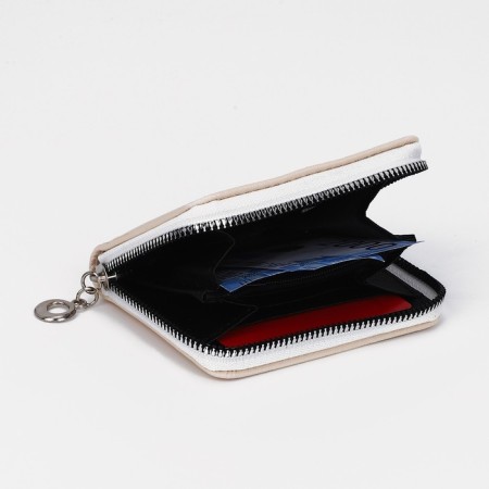 Lightning wallet, card for cards, for coins, beige color-1