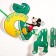 Garland on the tape "Happy Birthday", length 126 cm, Mickey Mouse and dinosaurus