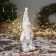 Soft toy "Snowman in a shiny cap" 38x19 cm, silver-white