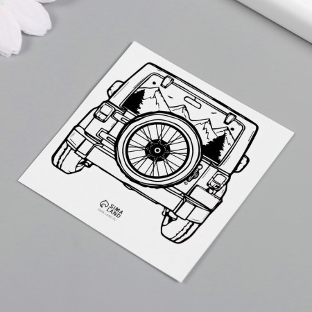 Tattoo on the body black "City trip" 6x6 cm-4