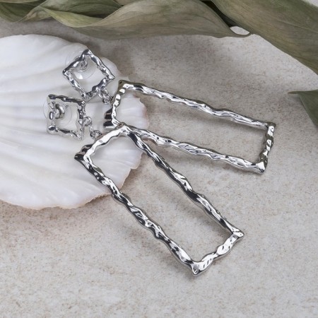 Hanging earrings "Fantasy", color silver, 7.3 cm-2