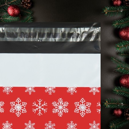 Courier bag with an adhesive valve, "snowflakes" 17 x 26 cm, set 40 pcs-3