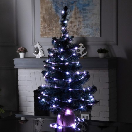 Smart garland "thread" 15 m dew, IP20, silver thread, 100 LED, control from the application, glow RGB, USB-3
