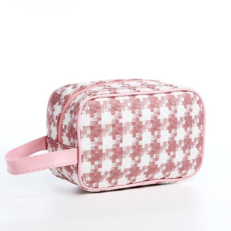 Cosmetic bag with lightning, white/pink color