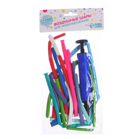A ball for twisting 160, set of 12 pcs. + pump, mix color-1