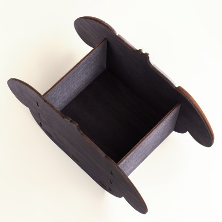 Kashpo wooden "dog" 20.5x10.5x12.5 cm white/orange-3