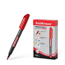 Markker permanent 1.0 mm Erich Krause P-70 red, alcohol-based ink light-resistant, waterproof without xylol and toluene. For writing on any surface, including on CD/DVD disk, OHP film