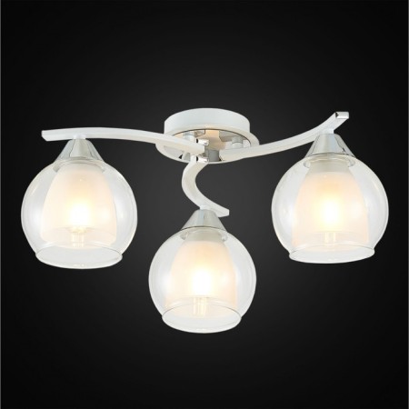 Ceiling chandelier Citilux "Christie" CL152130, 44x44x19 cm, 3x75W, E27, white color-1