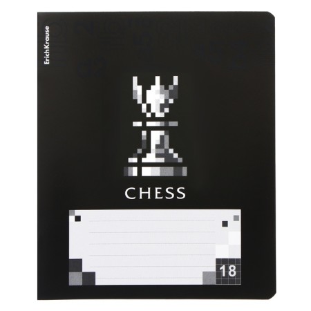 Notebook of 18 sheets in the Erichkrause "Chess Player", UV-fluid, cover coated cardboard, OFSET block, mix-3