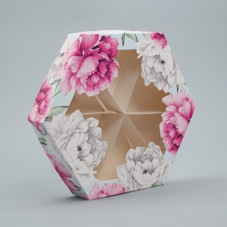 Confectionery box, packaging, “peonies”, 23 x 23x 4 cm-2