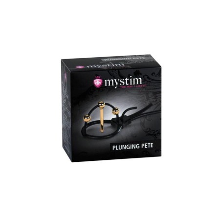 Equipping Mystim Plunging Pete, silicone, black color, 14 cm-2