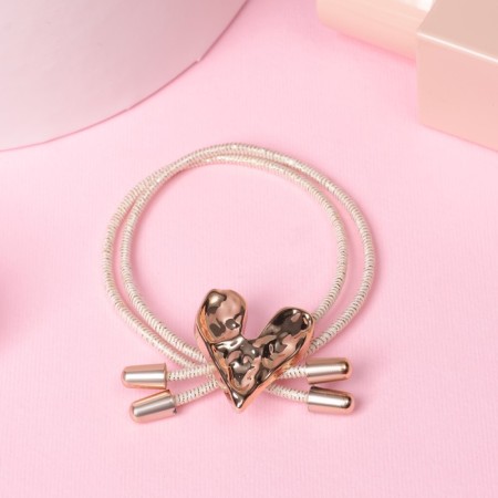 Hair gum "Heidi" heart, 5 cm, gold-1
