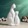 Figure "Cat with a kitten" White, 16x26cm
