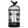 Climb metal 1 candle "Bird and a cage with butterflies" black 21.5x10x10 cm