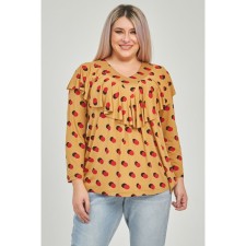 Women's tunic, size 66, mustard color