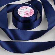 Satin tape, 40 mm × 23 ± 1 m, color sapphire №13