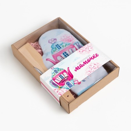 Kitchen set of "beloved mommy", mittens-seizure 20x28cm, wooden blade-5