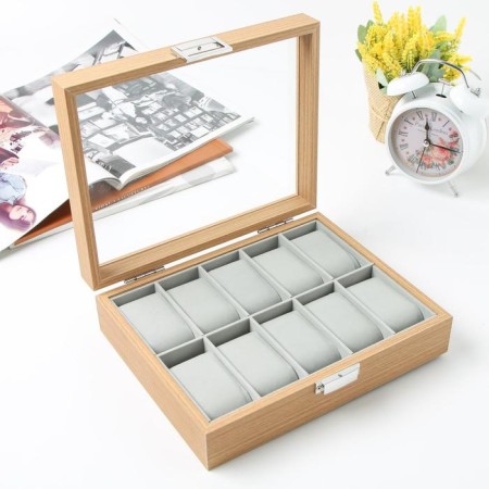 Casket Wood for watch 10 Branch "beige" 7.5x21x26 cm-1