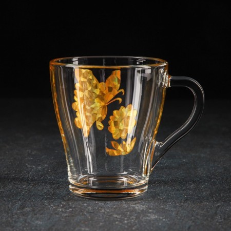 Glass mug "Butterfly 3D", 250 ml-1