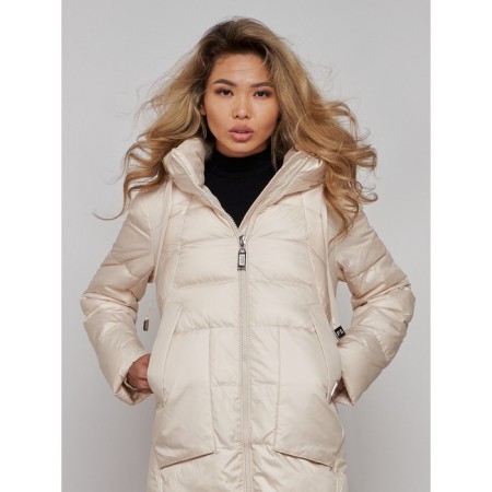Coat insulated winter female, size 48, color light-beige-22