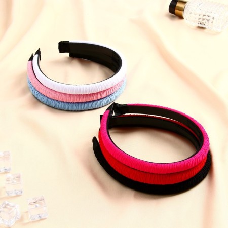 Hair cap "Cosmea" Texture stripes, 1.5 cm, mix-1