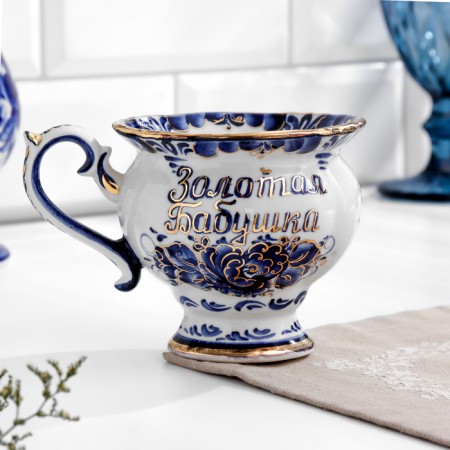 Tea couple "grace", gold, (golden grandmother), 300 ml, gzhel-2
