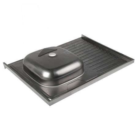 Kitchen sink "Vladix", invoice, without siphon, 80x60 cm, right, stainless steel 0.4 mm-2