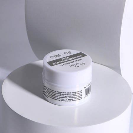 Heling gel, with dried flowers, 3 phase, 9 g, led/uv, transparent/lavender color-4