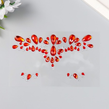 Plastic sticker on the face of the rhinestones "Patterns" MIX 14.5x17.5 cm-1