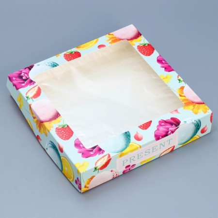Confectionery packaging, boxing box "Present", 20 x 20 x 4 cm