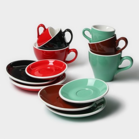 Coffee steam porcelain Magistro Coffee Time, 2 objects: a cup 180 ml, a saucer d = 14.5 cm, brown color-8