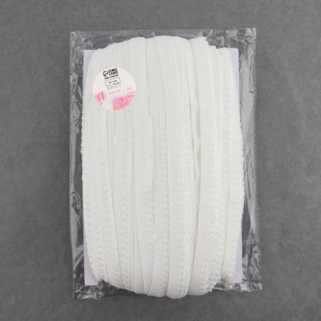 Gum openwork linen, 14 mm, 100 ± 1 m, white color-2