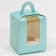 Capcake box, confectionery packaging, 1 cell "Blue", 9 x 9 x 11 cm