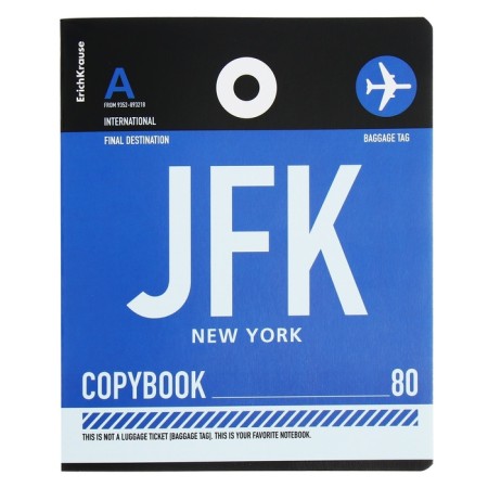 Notebook of 80 sheets in the Erichkrause Cage "Luggage Birks", cover Cross Cardboard, Offset Block, Mix-4