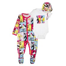 A set for the girl PlayTode: body, overalls, hat, height 74 cm