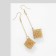 Earrings "Square" voluminous, color gold, 7.5 cm