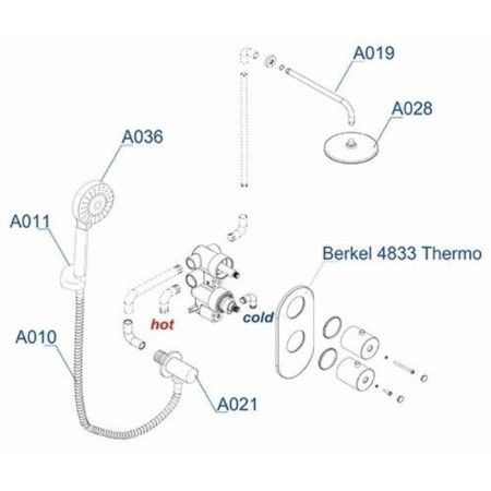 The shower system wasserkraft a16028 Thermo, built -in, thermostat, tropical shower, chrome-2