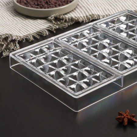 Konfinetta chocolate form Acapulco, 27.5 × 17.5 × 2.5 cm, 3 cells (15.3 × 7.5 × 0.8 cm)-1