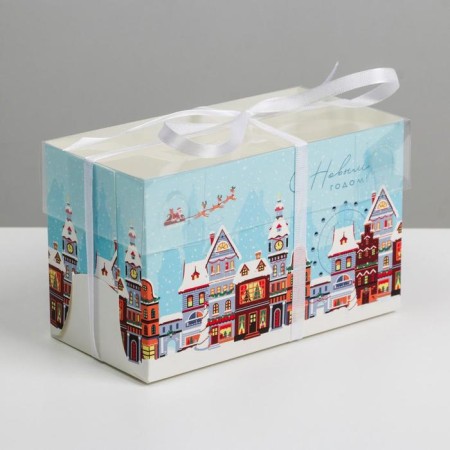 Capcake box "Holiday", 16 x 8 x 10 cm, New Year-1